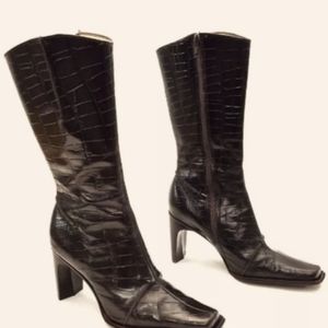 Antonio Melani Brown Embossed Leather boots